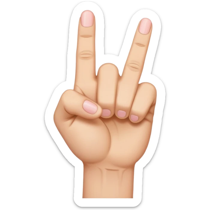 a fist with only three fingers straight - THUMB, MIDDLE FINGER AND A PINKY FINGER sticker