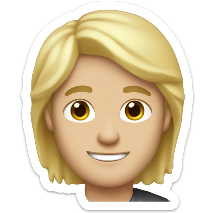 man teacher blonde hair brown eyes white skin sticker