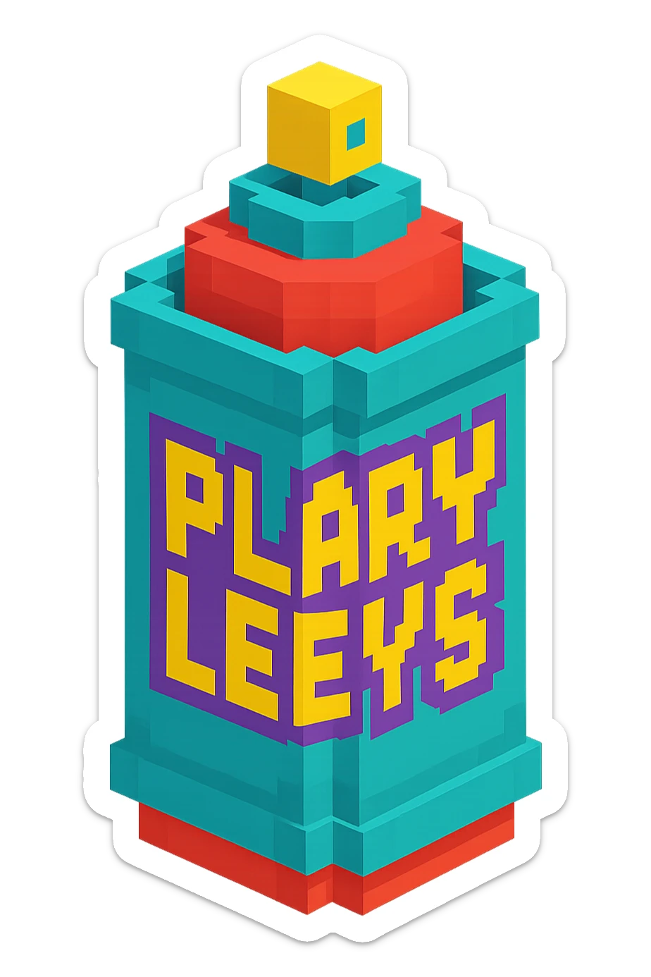 spray paint can with graffiti "PLAVLEYS" sticker