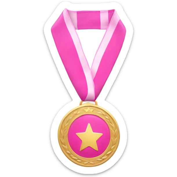 Pink medal sticker