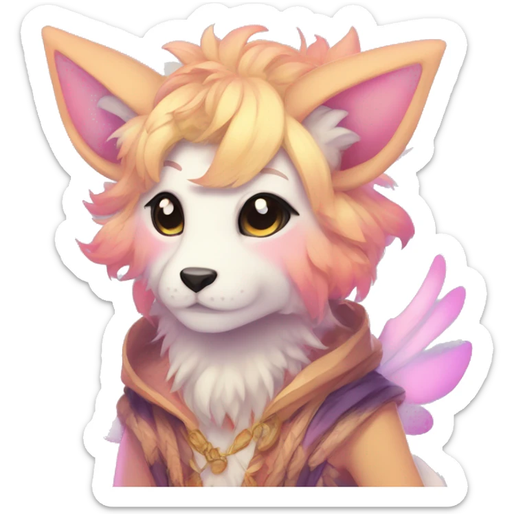 Kawaii bright fantasy ethereal anthro fursona Fakemon sticker