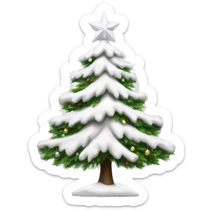 white christmas tree sticker