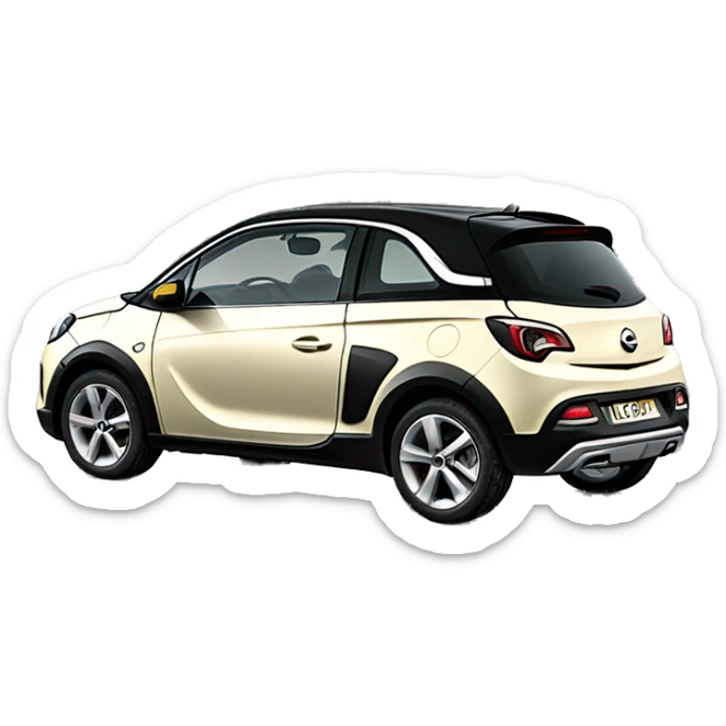 opel adam rocks in cream with black top and big sliding roof sticker