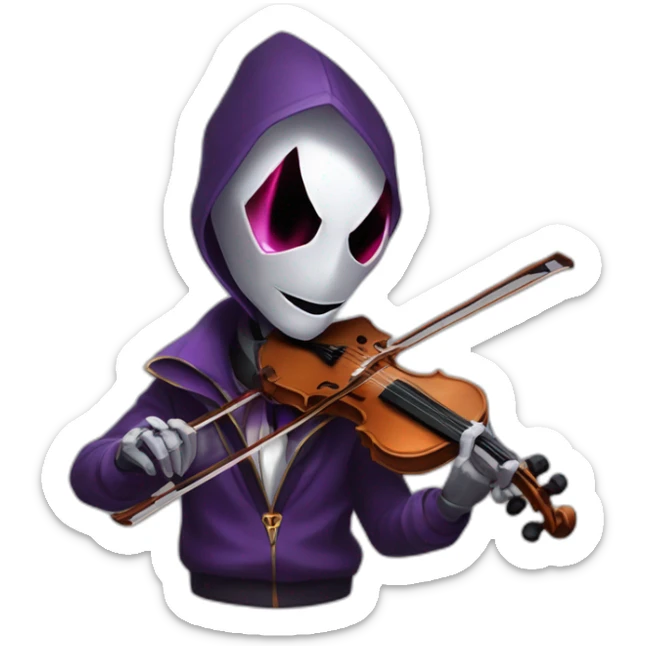 jhin of league of legend with violin sticker