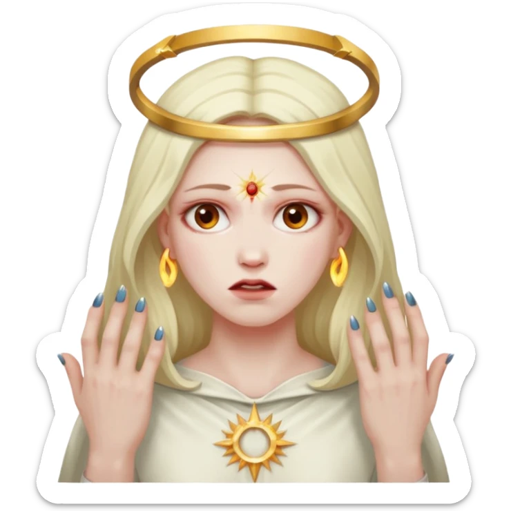 Halo pierced into living flesh with nails, pain and devotion intertwined sticker