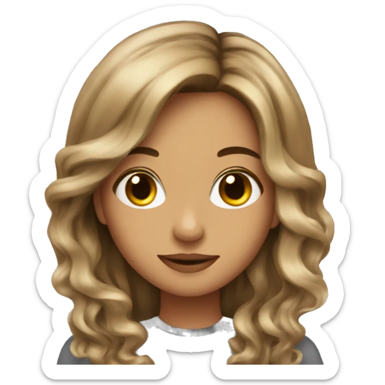 very pretty girl with long balayage hair sticker