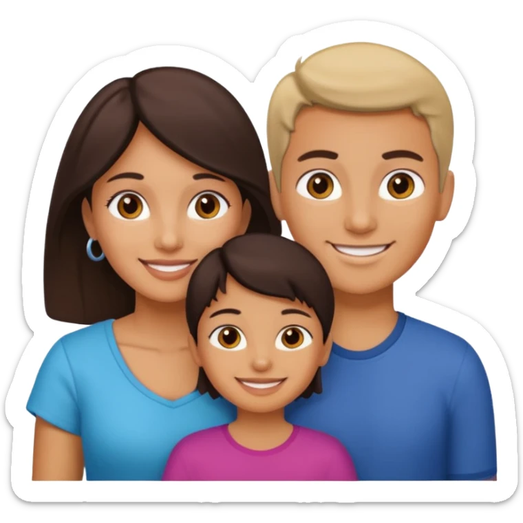 Latin mom with 3 kids. 2 girls and a boy sticker