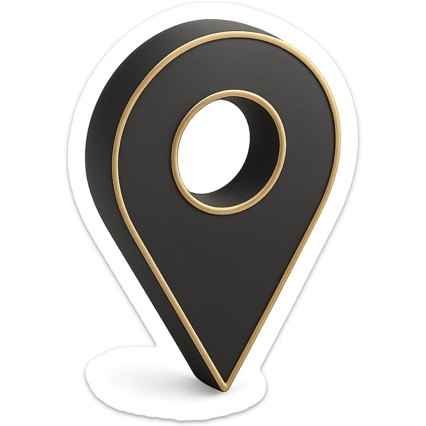 a location pin icon in 3D black style sticker