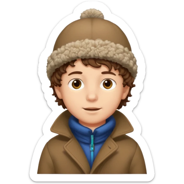 Boy with Brown Curly Hair – Brown curls, young face wearing winter clothes




 sticker
