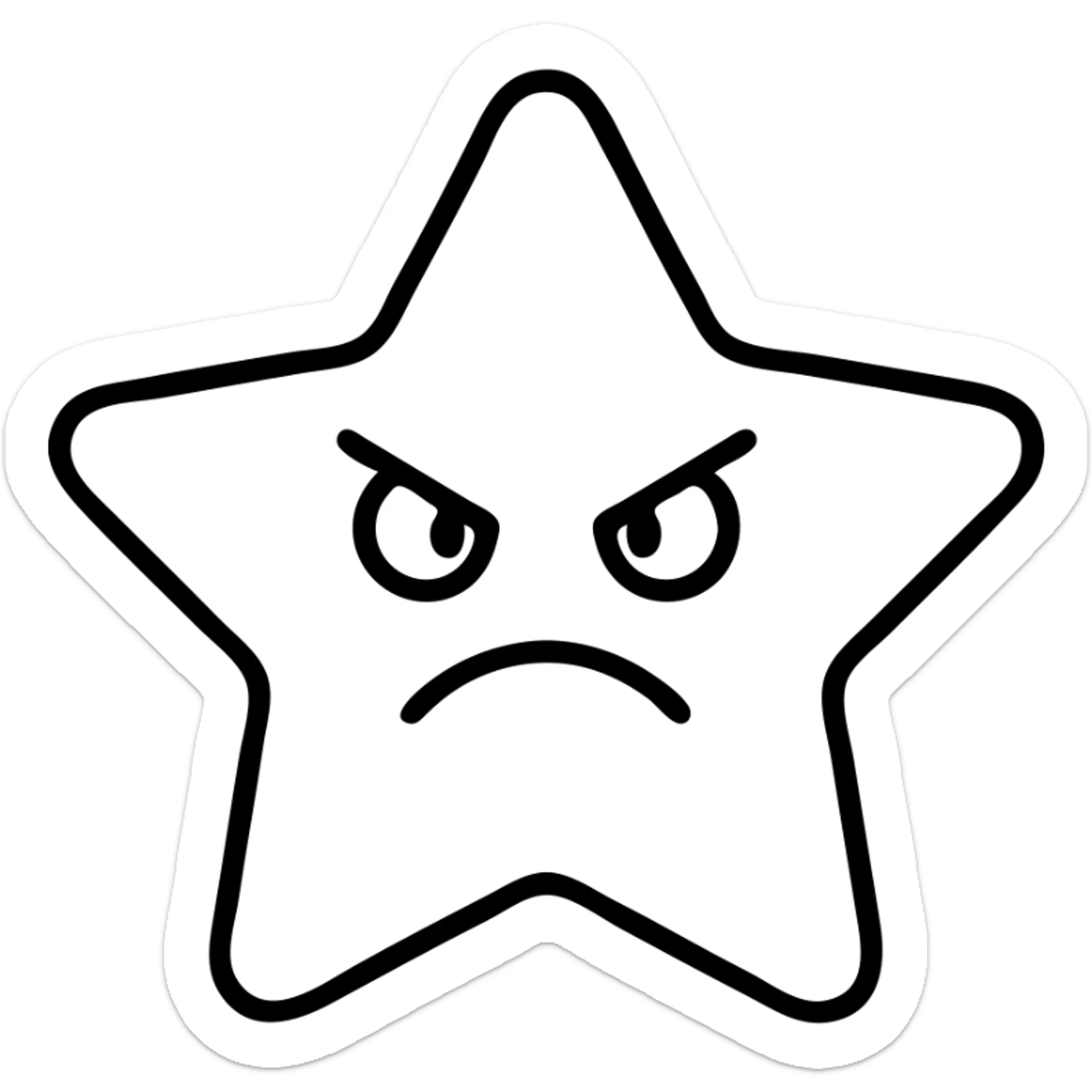 determined star with expressive face sticker