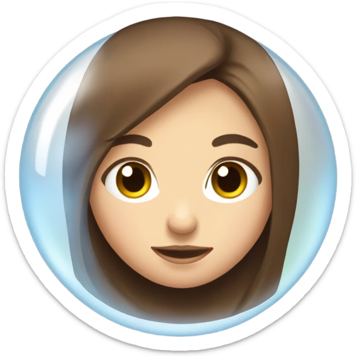 Girl with long brown hair and crystal ball sticker