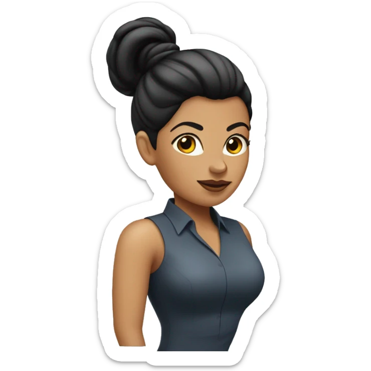 hr executive latina woman with slick back ponytail black hair  sticker