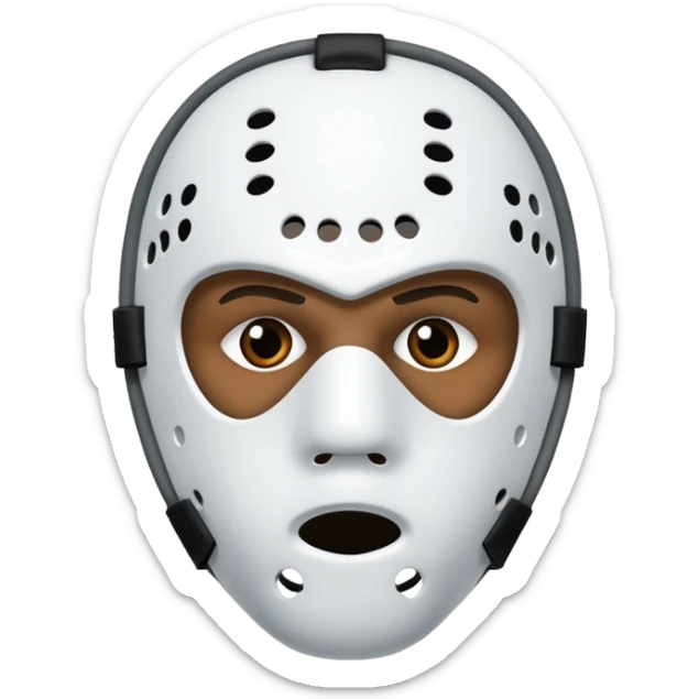 Masque de hockey de kanye west avec deux trous au dessus de la place de vision, et 6 trous en dessous de la place du nez sticker