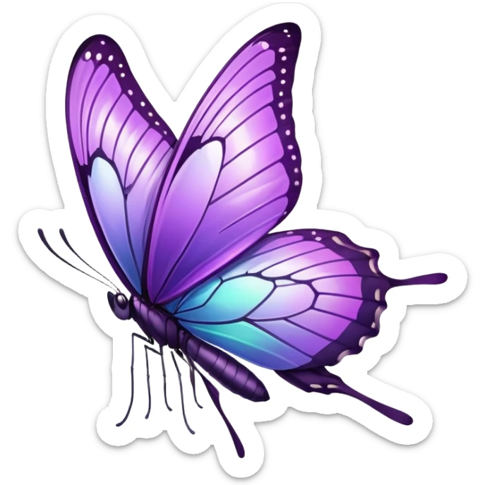 Purple butterfly sticker