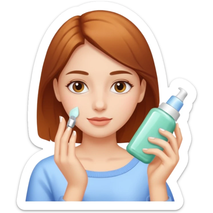 Girl doing her skincare  sticker