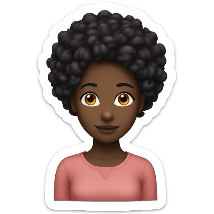 Black girl with black curly hair and dark brown eyes sticker