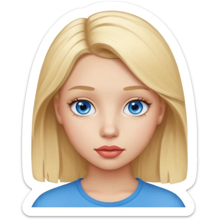 Teenage with blue eyes, blonde hair and thick lips sticker