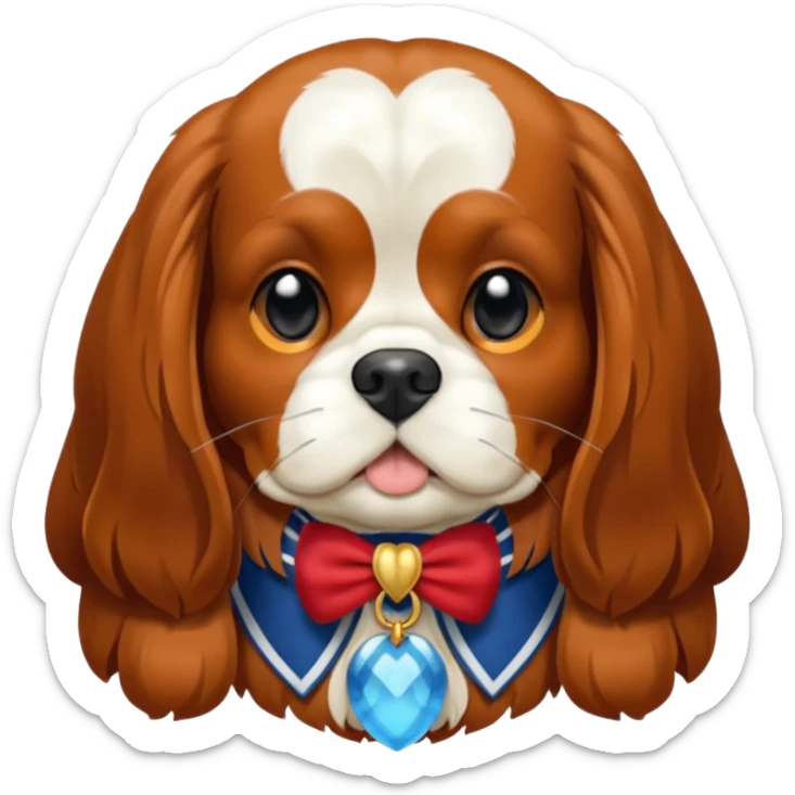 bana şaşkın suratlı yavru king charles köpek yüzü yarat sticker