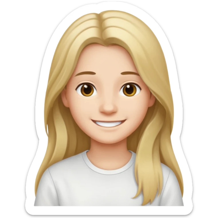 jeune cheveux long avec le sourire style européen sticker