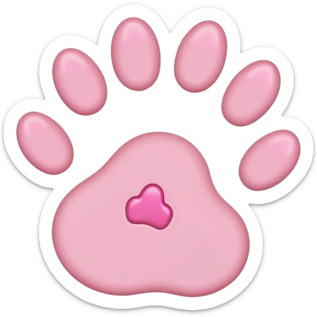 simple cat paw, cute feline foot with pink paw pads sticker