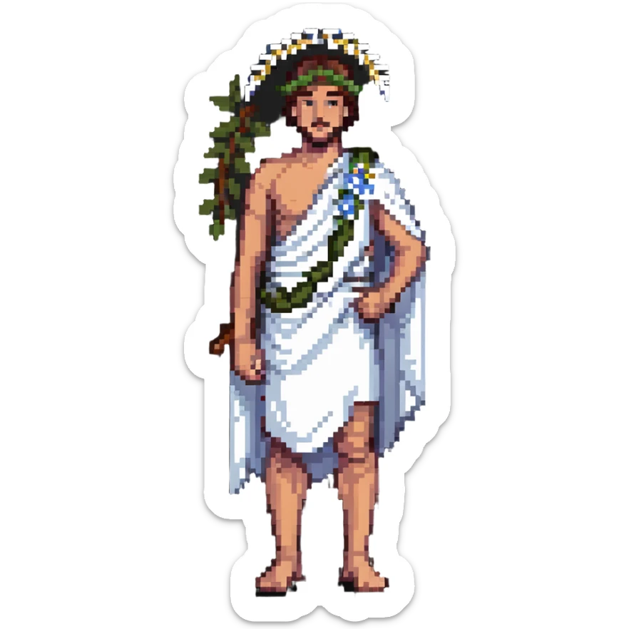 Greek person with toga and laurel wreath sticker