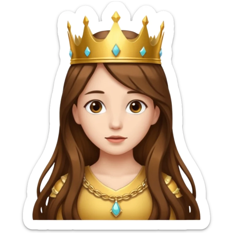 girl with crown long hair sticker