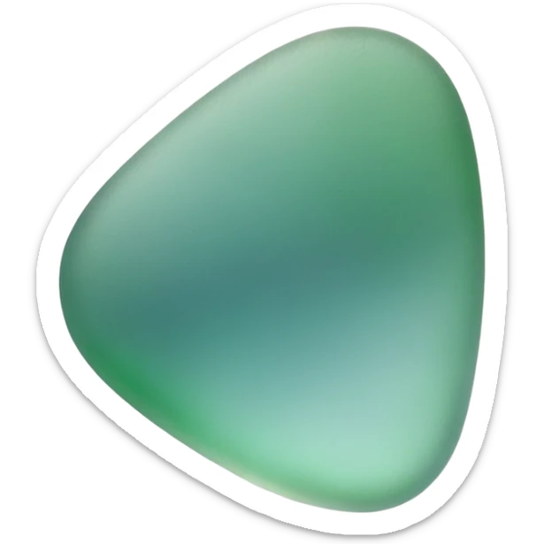 a single piece of green and teal sea glass with smooth but sharp edges sticker
