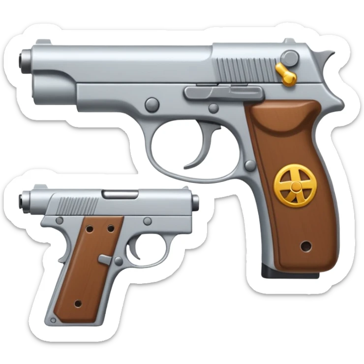 Un persona Blanco una gora de lado y una pistola sticker