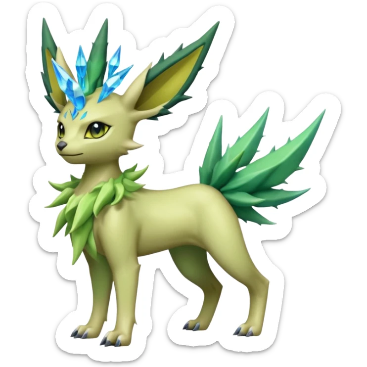 Vul-Amaura-Leafeon-Fakémon-Digimon-fusion (full body) sticker