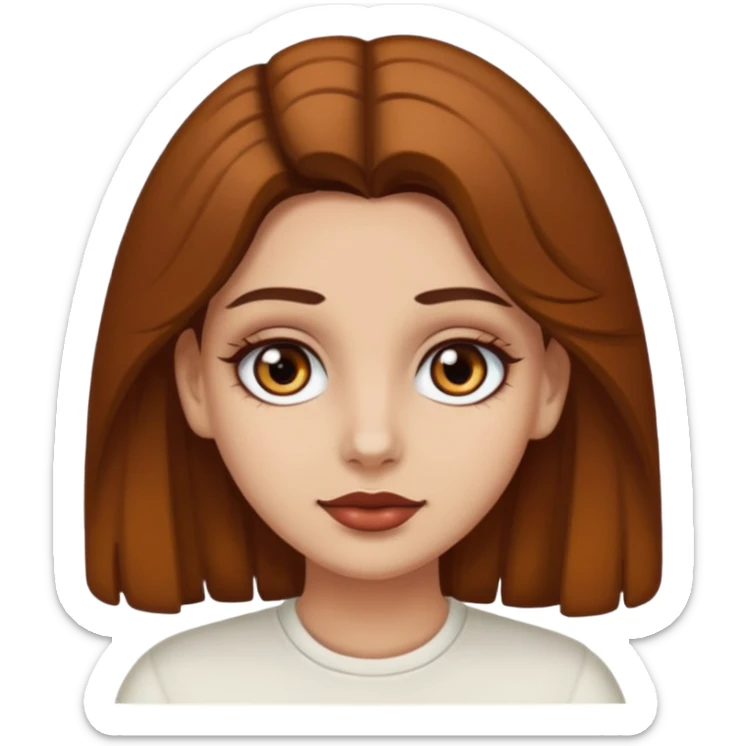 Una chica de piel blanca, con rulos de color, marrón, oscuro y ojos marrones sticker
