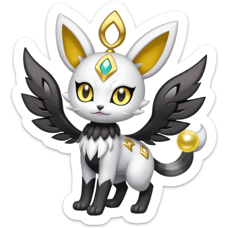 Meloetta-Gatomon-Pokémon-Fakémon-fusion-hybrid-creature sticker
