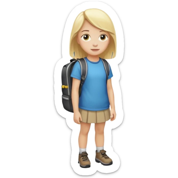generate an emoji a blond girl next to a road kerb sticker