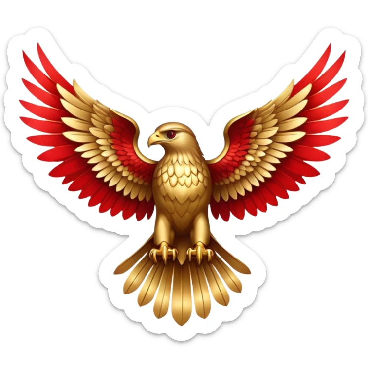 Golden hawk with spread wings, House Bellona symbol, Red Rising sticker