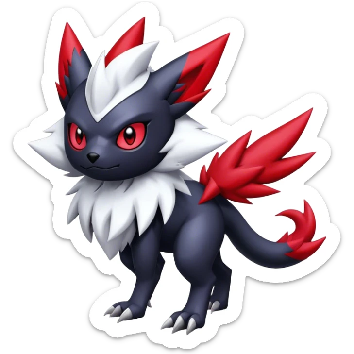 Cool Edgy Shiny Digimon-Weavile-Absol-Zorua-Zangoose-hybrid full body sticker