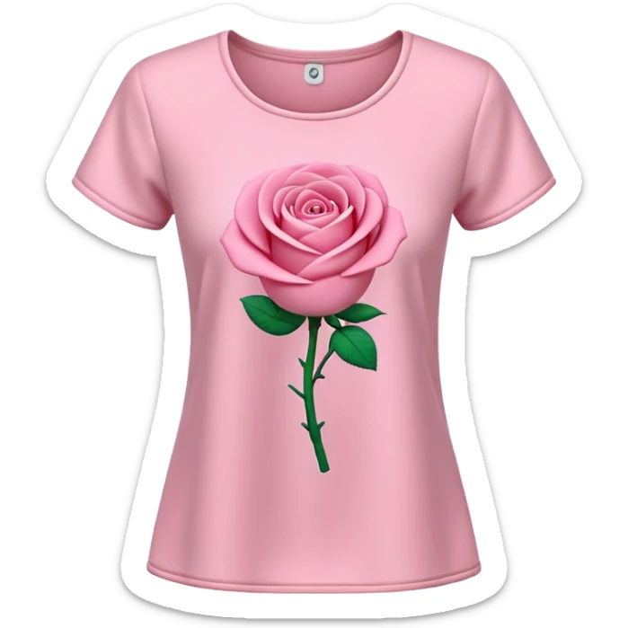 A 3D cartoon rose-pink women’s top with short sleeves, soft fabric texture, gentle lighting, isolated on plain background. plain top. sticker