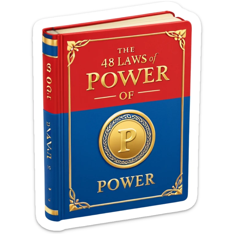 48 laws of power book orginal cover red and blue and in middle power sticker