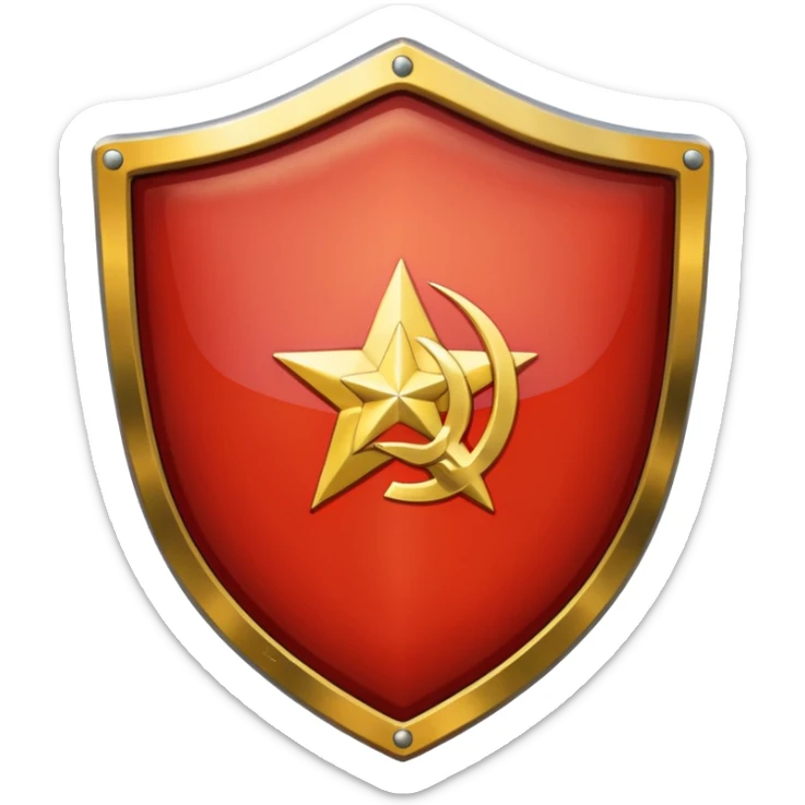 generate a very realistic shield metal with the USSR flag sticker