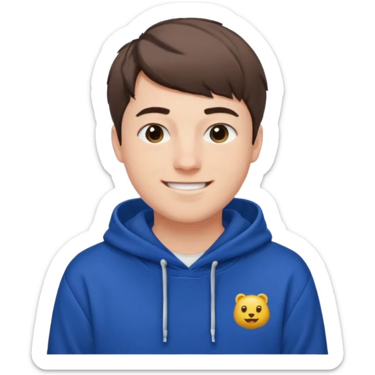 Draw MrBeast in casual hoodie with short hair & friendly smile. sticker