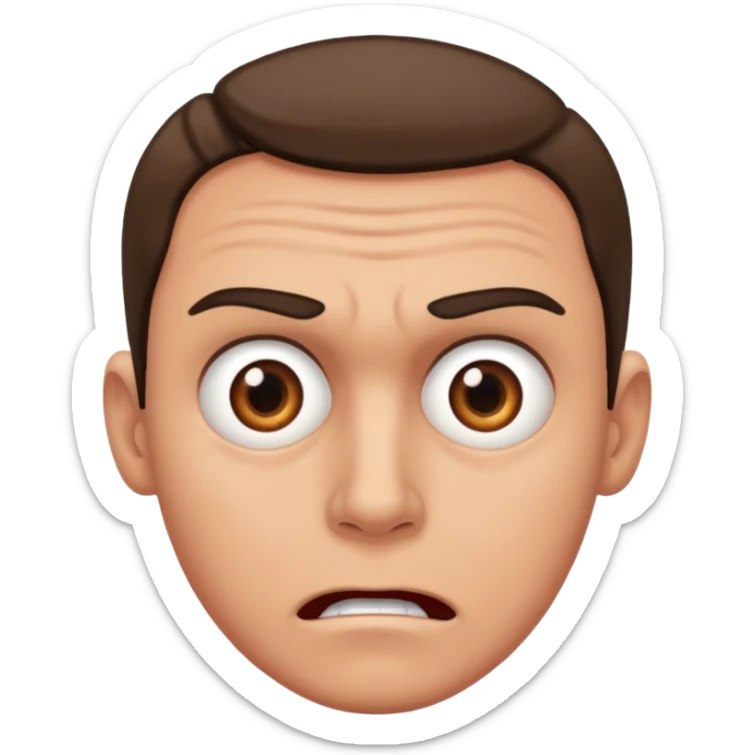 man with fear sticker