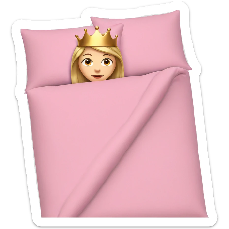girl with crown on pillow sticker