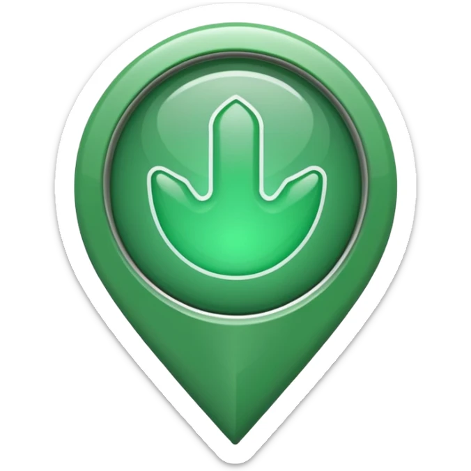 Direction pointer in green circle  sticker