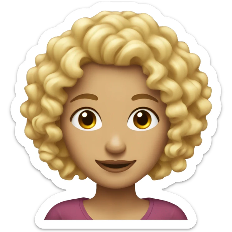 Curly blonde woman, avatar  sticker