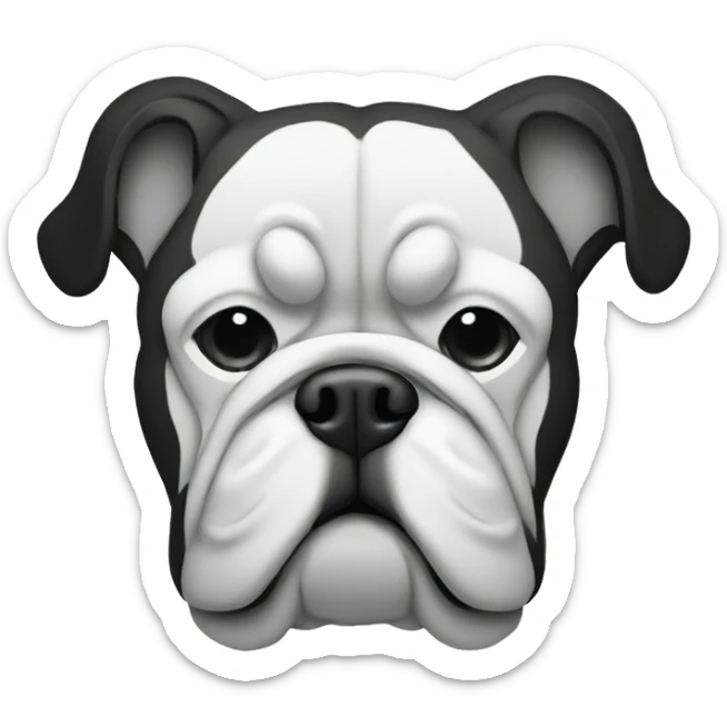 an outline of a bulldog in black and white emoji sticker