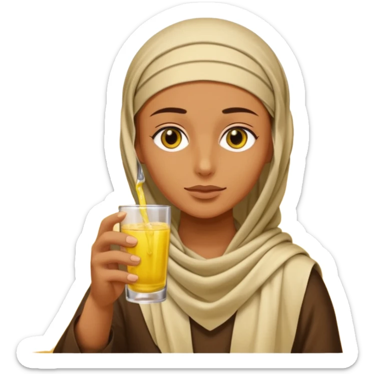 Ein Kamel welches ein Glass mit gelber Flüssigkeit trinkt üssigkei trinkt sticker