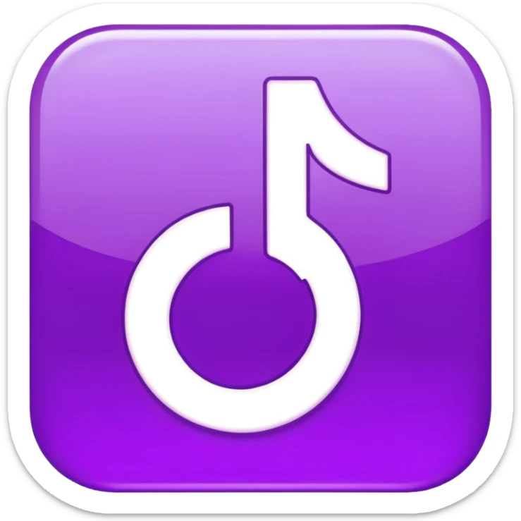 Purple and Cian Symbol of TikTok app sticker