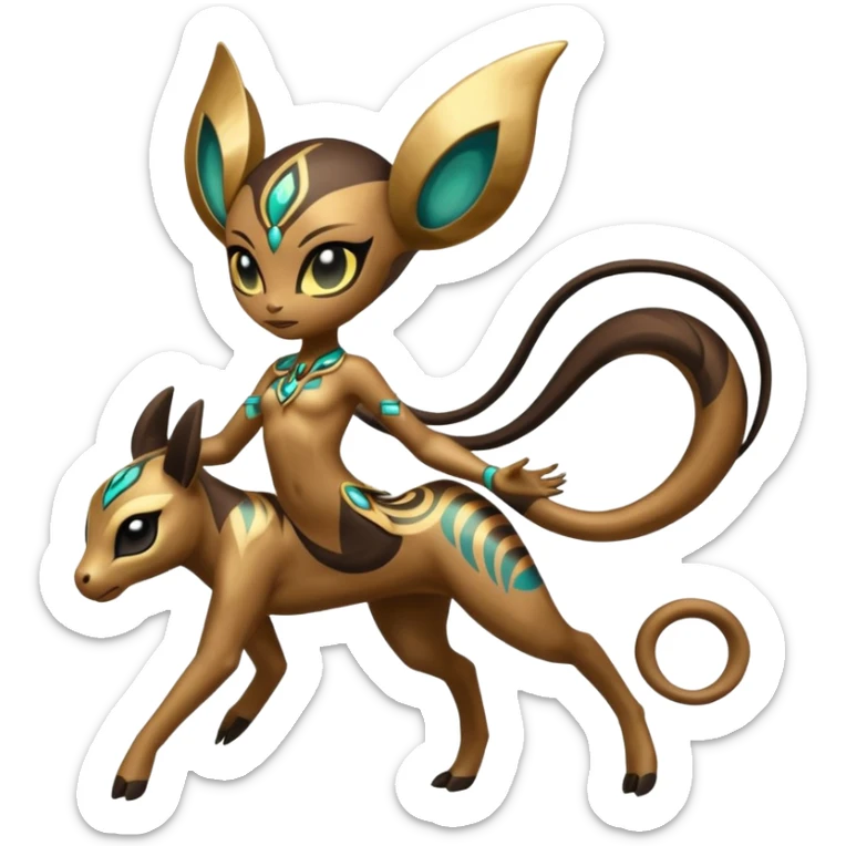 Ancient Godly Divine Tribal Exotic Colorful Tropical Meloetta-Venom-Heliolisk-Helioptile-fusion, full body, tribal markings  sticker