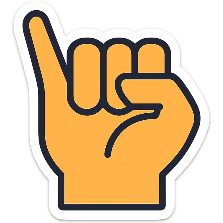 stylized icon of a fist with the pinky finger pointing outward, minimal design sticker
