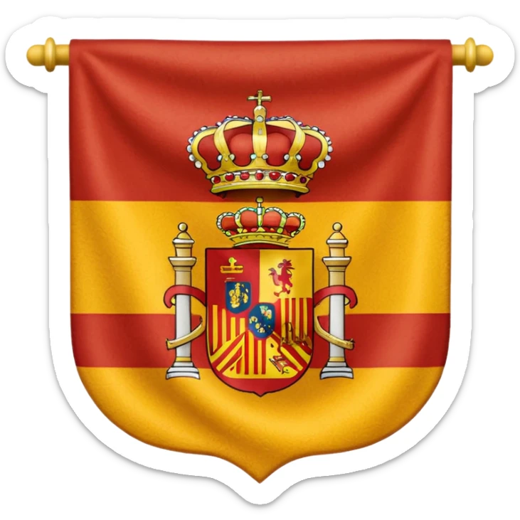  Bandera de España 🇪🇸 con un aguila marrón atrás del escudo de España sticker