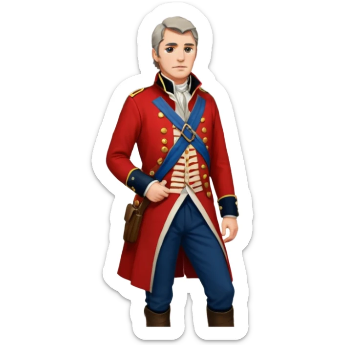Loyalist Patrick Ferguson at the Revolutionary war Battle of Kings Mountain, with Wolves around him. sticker