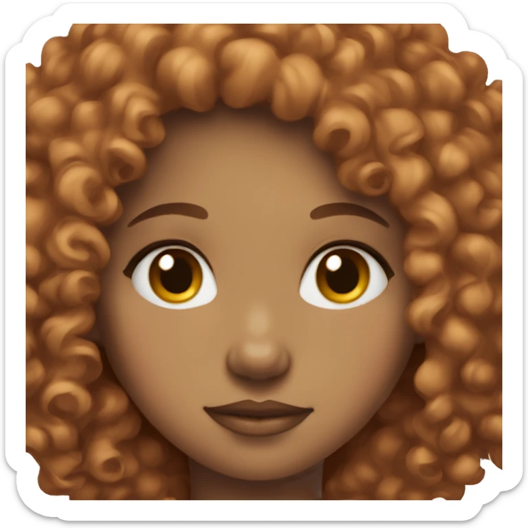light skin burgundy curly hair girl sticker